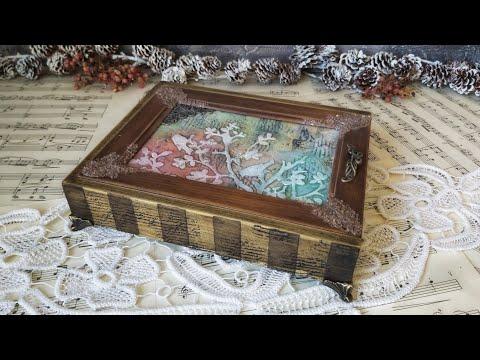 Шкатулка ящик своими руками/Декупаж шкатулки/Mixedmedia/Decoupage/DIY/Vintage Box