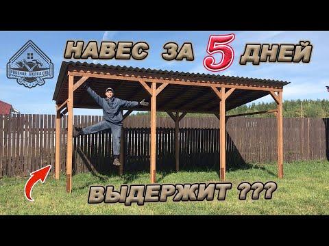 НАВЕС/БЕСЕДКА/МАНГАЛЬНАЯ ЗОНА ГОТОВА! Полный цикл строительства с ценами и затраченным временем!